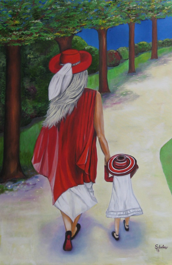 Frau und Kind mit Hut 2